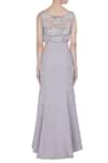 Shop_Babita Malkani_Grey Bandeau Gown With Embellished Top _at_Aza_Fashions