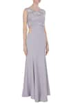 Babita Malkani_Grey Bandeau Gown With Embellished Top _Online_at_Aza_Fashions