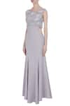 Buy_Babita Malkani_Grey Bandeau Gown With Embellished Top _Online_at_Aza_Fashions