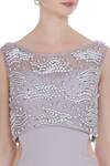 Babita Malkani_Grey Bandeau Gown With Embellished Top _at_Aza_Fashions