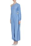 Buy_Babita Malkani_Blue One-shoulder Sequin Embellished Jumpsuit _Online_at_Aza_Fashions