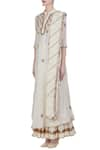 Buy_Nazar by Indu_Off White Cotton Silk Embroidered Booti Kurta With Lehenga And Dupatta  _Online_at_Aza_Fashions