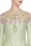Rajat & Shraddha_Green Light Chanderi Silk Resham Embroidered Flared Kurta Set  _at_Aza_Fashions