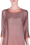 Nautanky_Grey Polka Dot Printed Kurta Set  _Online_at_Aza_Fashions