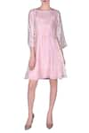 Buy_Nautanky_Pink Cotton Silk Boat Striped Dress _at_Aza_Fashions