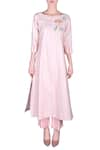 Buy_Nautanky_Pink Cotton Stripe Kurta With Pants  _at_Aza_Fashions