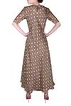 Shop_Nautanky_Yellow Cotton Silk Printed Star Round Neck Double Layer Kurta  _at_Aza_Fashions