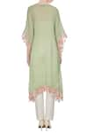 Shop_Kavita Bhartia_Green Embroidered Kaftan With Asymmetric Hemline  _at_Aza_Fashions