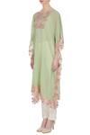 Buy_Kavita Bhartia_Green Embroidered Kaftan With Asymmetric Hemline  _Online_at_Aza_Fashions