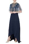Buy Kavita Bhartia Blue Gown With Embroidered Cape Top at Aza Fashions Buy_Kavita Bhartia_Blue Gown With Embroidered Cape Top _at_Aza_Fashions