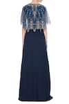 Shop Kavita Bhartia Blue Gown With Embroidered Cape Top at Aza Fashions Shop_Kavita Bhartia_Blue Gown With Embroidered Cape Top _at_Aza_Fashions