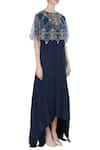 Kavita Bhartia Blue Gown With Embroidered Cape Top Online at Aza Fashions Kavita Bhartia_Blue Gown With Embroidered Cape Top _Online_at_Aza_Fashions