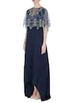 Buy Kavita Bhartia Blue Gown With Embroidered Cape Top Online at Aza Fashions Buy_Kavita Bhartia_Blue Gown With Embroidered Cape Top _Online_at_Aza_Fashions