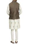 Shop_Rohit Bal_Brown Machine Embroidered Bandi_at_Aza_Fashions