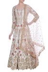 Buy_Neha Mehta Couture_White Hand Embroidered Zardozi Anarkali With Lehenga Set_at_Aza_Fashions