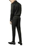 Shop_Siddartha Tytler_Black Lycra-wool Fitted Formal Trousers_at_Aza_Fashions