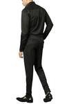 Shop_Siddartha Tytler_Black Cotton Dragon Motif Button-down Shirt With Embellished _at_Aza_Fashions