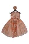 Shop_FAYON KIDS_Peach Tassel Crop Top With Embroidered Lehenga _at_Aza_Fashions