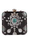 Shop Puneet Gupta Black Gold Zardozi Embroidered Box Clutch at Aza Fashions Shop_Puneet Gupta_Black Gold Zardozi Embroidered Box Clutch _at_Aza_Fashions