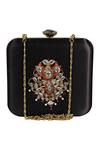 Buy_Puneet Gupta_Black Zardozi And Hand Pearl Embroidered Clutch _at_Aza_Fashions