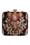 Puneet Gupta_Black Zardozi And Hand Pearl Embroidered Clutch _Online_at_Aza_Fashions