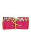 Buy_Puneet Gupta_Pink Rajasthani Print Jewellery Folder With Tie-up _Online_at_Aza_Fashions