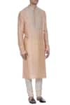 Krishna Mehta_Green Tie And Dye Tussar Silk Kurta_Online_at_Aza_Fashions