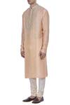 Buy_Krishna Mehta_Green Tie And Dye Tussar Silk Kurta_Online_at_Aza_Fashions