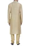 Shop_Krishna Mehta_Green Tussar Silk Tie-dye Kurta With Churidar_at_Aza_Fashions