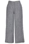 Shop_Two Point Two_Grey Checkered Pattern Retro Flared Pants_at_Aza_Fashions