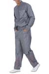 Buy_Two Point Two_Grey Front Flap Style Pants With Embroidery_at_Aza_Fashions