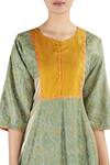 Buy_Latha Puttanna_White Silk Thread Work Round Neck Panel Embroidered Kurta Set _Online_at_Aza_Fashions