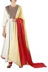 Buy_LATHA PUTTANNA_White Silk Embellished Thread Work V Neck Kurta Set _at_Aza_Fashions
