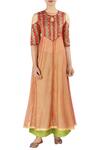 Latha Puttanna_Green Silk Thread Work Keyhole Round Neck Embroidered Kurta Set _Online_at_Aza_Fashions