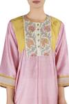 Buy_LATHA PUTTANNA_Pink Chanderi Asymmetric Tunic With Pant_Online_at_Aza_Fashions