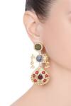 Shop_Moh-Maya by Disha Khatri_Pearl And Multicolored Long Dangling Earrings_at_Aza_Fashions