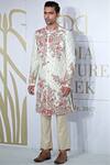 Buy_Varun Bahl_White Embroidered Sherwani Set_at_Aza_Fashions
