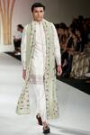 Buy_Varun Bahl_Off White Embroidered Sherwani Set_at_Aza_Fashions
