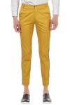 Shop_Lacquer Embassy_Yellow Stripe Tape Detail Vacation-style Pants_Online_at_Aza_Fashions