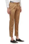 Lacquer Embassy_Brown Casual Trousers With Stripe Tape Detailing For Men_Online_at_Aza_Fashions