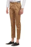 Buy_Lacquer Embassy_Brown Casual Trousers With Stripe Tape Detailing For Men_Online_at_Aza_Fashions