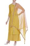 Buy_Kritika Dawar_Yellow Thread Embroidered Kurta With Palazzo Pants And Dupatta_at_Aza_Fashions
