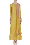 Shop_Kritika Dawar_Yellow Thread Embroidered Kurta With Palazzo Pants And Dupatta_Online_at_Aza_Fashions