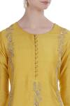 Kritika Dawar_Yellow Thread Embroidered Kurta With Palazzo Pants And Dupatta_at_Aza_Fashions