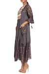 Rriso_Grey Chanderi Silk Hand Embroidered Dress With Slip_Online_at_Aza_Fashions