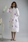 KHAT_White Poplin Cotton Polka Pattern Shirt Dress_at_Aza_Fashions