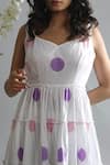 Shop_KHAT_White Poplin Cotton Tiered Polka Pattern Dress_Online_at_Aza_Fashions