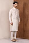 Aryavir Malhotra_White Dupion Silk Plain Kurta Set_Online_at_Aza_Fashions