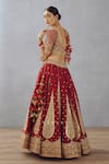 Shop_Torani_Red Dupatta Butterfly Net, Lehenga And Blouse Raw Sindoori Suhani Bridal Set _at_Aza_Fashions