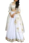 Buy_Ranian_White Chanderi Silk Embroidered Sequin Zari Blouse With Lehenga And Dupatta _at_Aza_Fashions